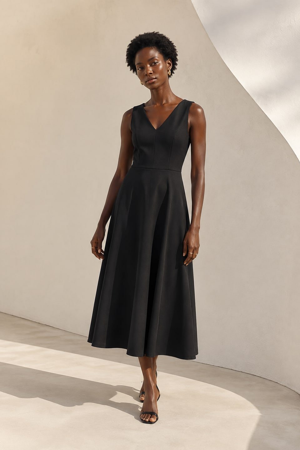Imagem editorial ilustrativa de moda com destaque para a roupa, criada com IA para apresentar possibilidades de catálogo